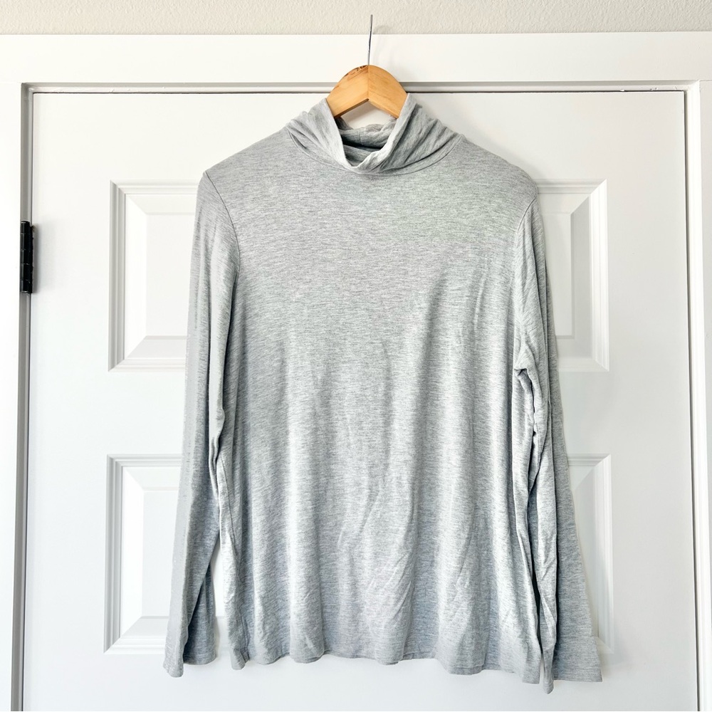 Apt. 9 Light Gray Turtleneck Long Sleeve Tunic Top Women's XL Stretch Knit